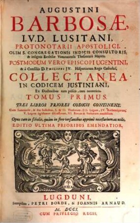 Collectanea in Codicem Justiniani, 1