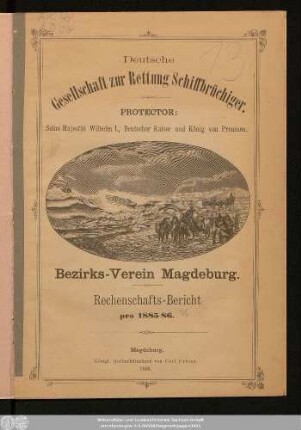 1885/86 (1886): Rechenschaftsbericht