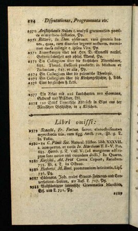 124-126, Libri omissi