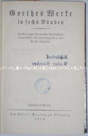 Goethes Werke (Band 5 von 6)