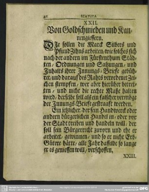 XXII. Von Goldschmieden und Kannengiessern