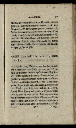 Acidi vitrioli naphta. - Borax.