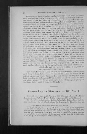 Versammlung zu Nimwegen. - 1451 Nov. 4.