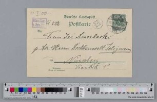 Postkarte an Ida Dehmel