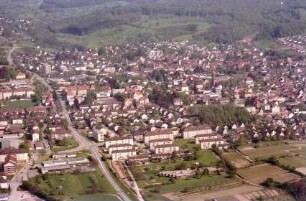 Müllheim: Stadtansichten, von Westen, mit Zubringer