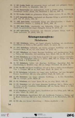 Stangenwaffen (Nr. 95-157)
