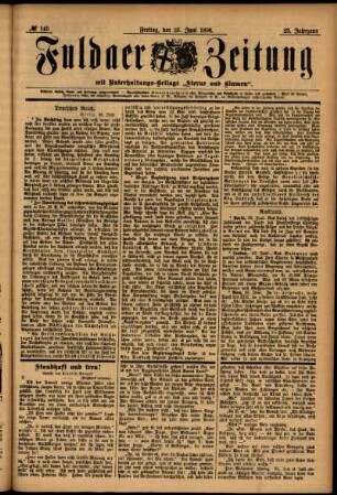 Ausgabe vom Freitag, den 26. Juni 1896.