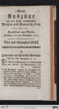 (Vier und vierzigstes Stück. Freitags, den 1ten November 1771 - Acht und vierzigstes Stück. Freitags, den 29ten November 1771)