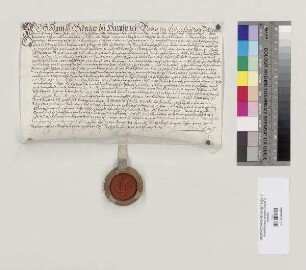 Hans Sedaller zu Hainsbach und seine Ehefrau Barbara verkaufen ihre Erbgerechtigkeit auf dem zu Hainsbach am Ort gelegenen Hof an Hans Schmetterer, Pfleger zu Hainsbach. S: Hieronymus [II. Feury], Abt von St. Emmeram
