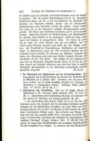 274-275 [Rezension] Troeltsch, Ernst, Die Absolutheit des Christentums und die Religionsgeschichte