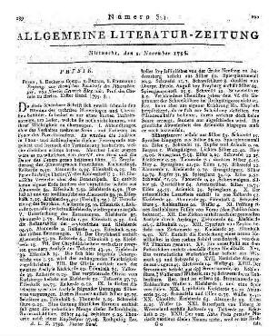Der Physiker oder Compendiöse Bibliothek des Wissenswürdigsten aus dem Gebiete der Naturlehre. H.1. [Hrsg. v. R. Andre]. Eisenach, Halle: Gebauer 1795
