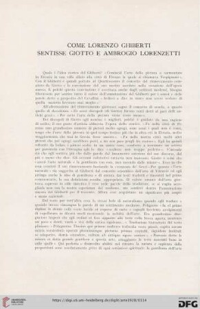 31: Come Lorenzo Ghiberti sentisse Giotto e Ambrogio Lorenzetti