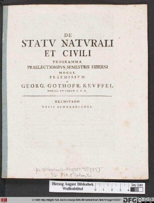 De Statv Natvrali Et Civili : Programma Praelectionibvs Semestris Hiberni MDCCL