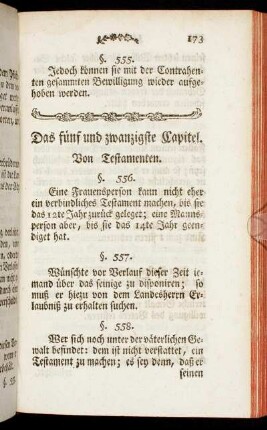 Das fünf und zwanzigste Capitel. Von Testamenten.