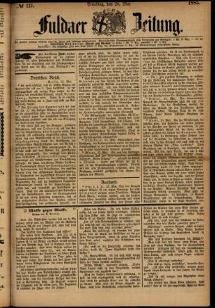 Ausgabe vom Dienstag, den 26. Mai 1885.