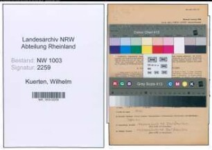 Entnazifizierung Wilhelm Kuerten , geb. 28.02.1903 (Baecker)