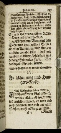 IV. In Theurung und Hungers-Noth.