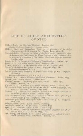 List of Chief authorities quoted