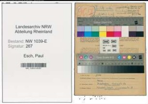 Entnazifizierung Paul Esch , geb. 02.10.1909 (Dentist)