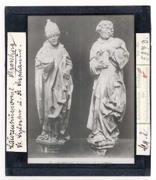 Straßburg, Münster: Laurentiusportal, Hl. Stephanus und Hl. Sylvester