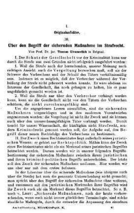 641-647, Über den Begriff der sichernden Maßnahme im Strafrecht