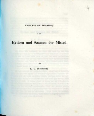 Ueber Bau und Entwicklung der Eychen und Saamen der Mistel