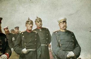 General Reille überbringt König Wilhelm I. auf dem Schlachtfelde von Sedan das Schreiben Kaiser Napoleons