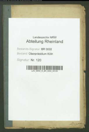 An die Regierung zu Koblenz überwiesene Gegenstände