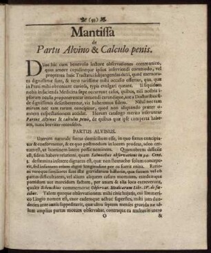 Mantissa de Partu Alvino & Calculo penis.
