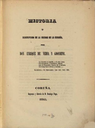 Historia y descripcion de la ciudad de la Coruña