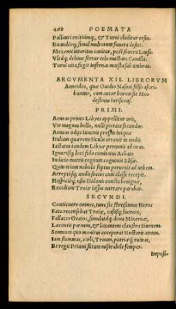 Argumenta XII. Librorum Aeneidos, quae Ovidio Nasoni falso ascribuntur ...