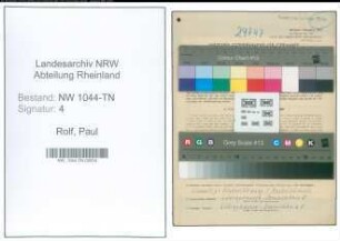 Entnazifizierung Paul Rolf , geb. 25.01.1901 (Kraftfahrer)