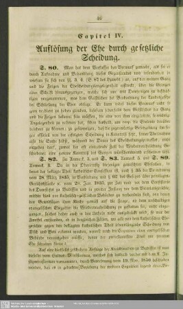 Capitel IV. Auflösung der Ehe durch gesetzliche Scheidung
