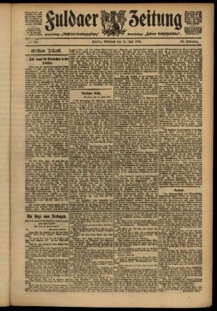 Erste Ausgabe vom Mittwoch, den 11. Juli 1906.