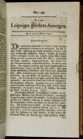 No. 41. Den 21ten May 1790.