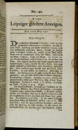No. 41. Den 21ten May 1790.