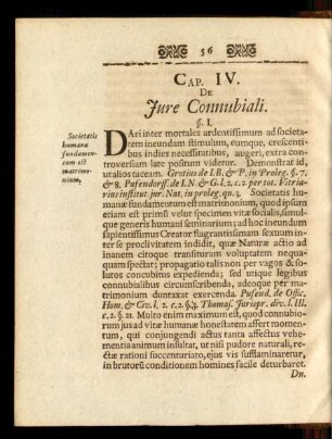 Cap. IV. De Jure Connubiali