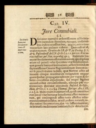 Cap. IV. De Jure Connubiali