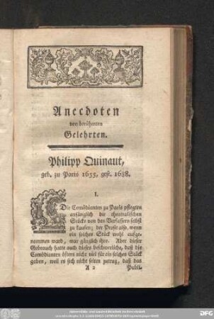 Anecdoten von berühmten Gelehrten.
