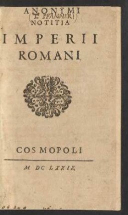 Anonymi Notitia Imperii Romani