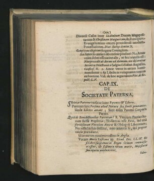Cap. IX. De Societate Paterna