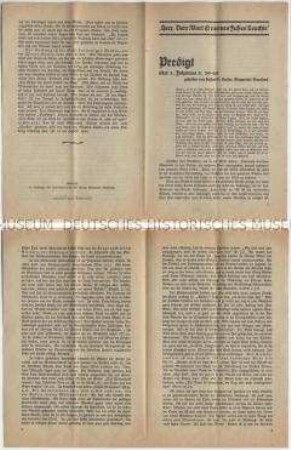 Flugschrift mit dem Text einer Predigt - Sachkonvolut