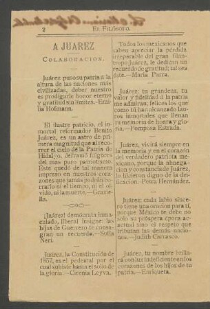 A Juárez : Colaboración.