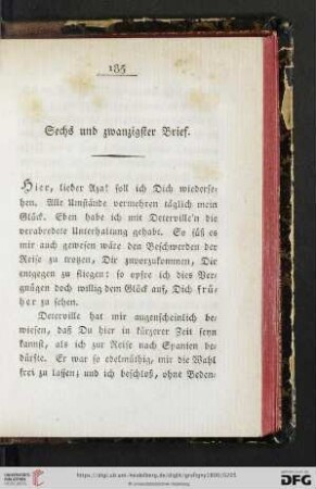 Sechs und zwanzigster Brief