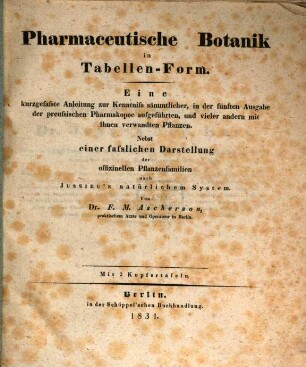Pharmaceutische Botanik in Tabellenform