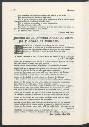 Poema de la ciudad desde el campo y desde el hombre