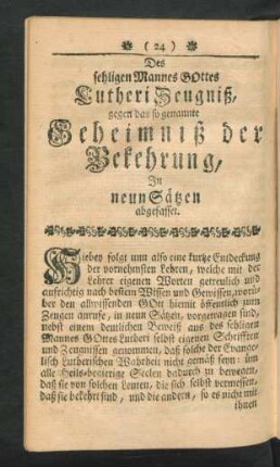 Des sehligen Mannes GOttes Lutheri Zeugniß, ...