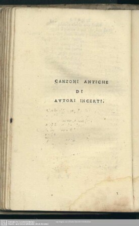 [Buch 10:] Canzoni antiche di autori incerti