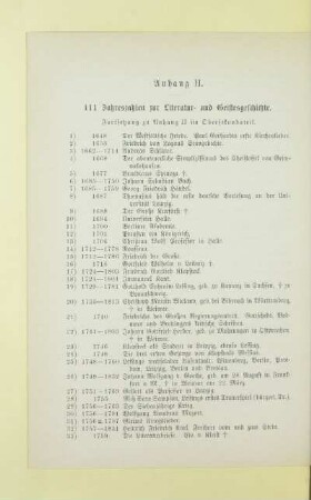 Anhang II. 111 Jahreszahlen zur Literatur- und Geistesgeschichte