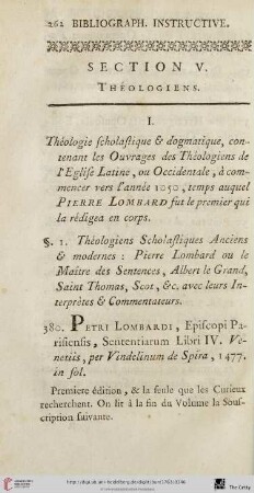 Section V: Théologiens